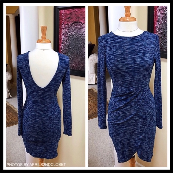 AMERICAN TWIST BLUE V-NECK MINI TUNIC DRESS A3C - Picture 2 of 8